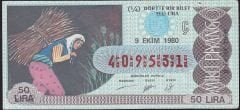 1980 9 Ekim Çeyrek Bilet - Ç Serisi