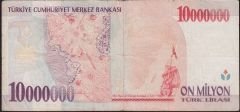 7.Emisyon 10 000 000 Lira B10 954029 Çok Temiz
