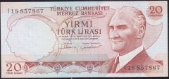 6.Emisyon 4.Tertip 20 Lira I18 857 867 Çil