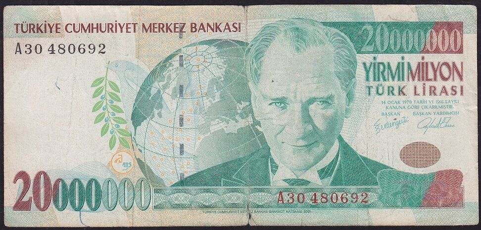 7.Emisyon 20 000 000 Lira A30 480692 Haliyle