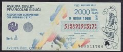 1988 8 EKİM ÇEYREK BİLET R SERİSİ