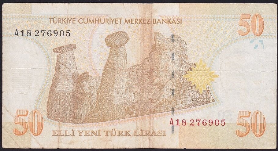8.Emisyon 50 YTL A18 276905 Çok Temiz