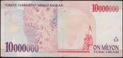 7.Emisyon 10 000 000 Lira B90 905992 Çok Temiz