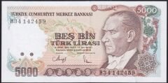 7.Emisyon 4.Tertip 5000 Lira H34 142459 Çil