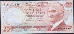 6.Emisyon 4.Tertip 20 Lira I16 431186 Ççt Çilaltı