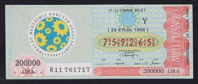 1996 29 EYLÜL YARIM BİLET KOBİ