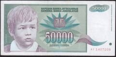 Yugoslavya 50.000 Dinar 1992 Çok Temiz+