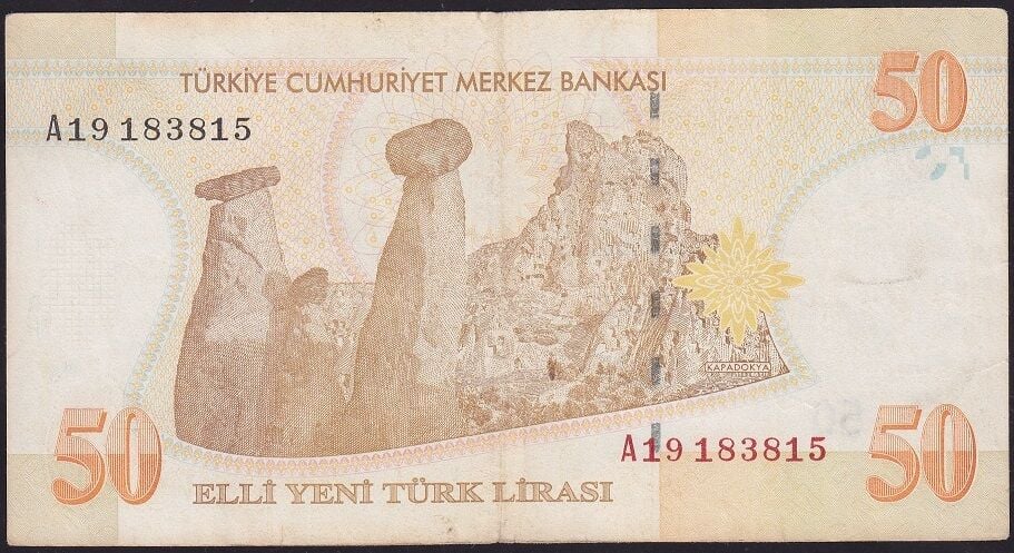 8.Emisyon 50 YTL A19 183815 Çok Temiz+
