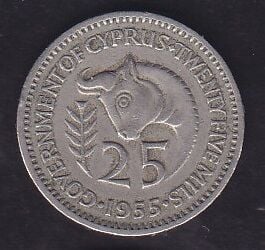 Kıbrıs 25 Mils 1955
