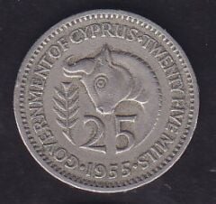 Kıbrıs 25 Mils 1955