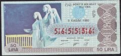 1980 9 Kasım Çeyrek Bilet - Ç Serisi