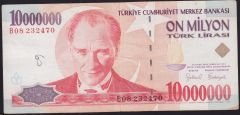 7.Emisyon 10 000 000 Lira B08 232470 Çok Temiz