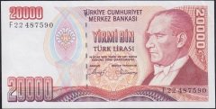 7.EMİSYON 1.TERTİP 20000 LİRA F22 487590 ÇİLALTI