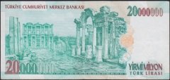 7.Emisyon 20 000 000 Lira D44 640863 Ççt Çilaltı