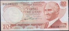 6.Emisyon 2.Tertip 20 Lira D23 383055 Ççt Çilaltı