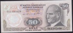 6.EMİSYON 1.TERTİP 50 LİRA G12 332858 ÇİLALTI