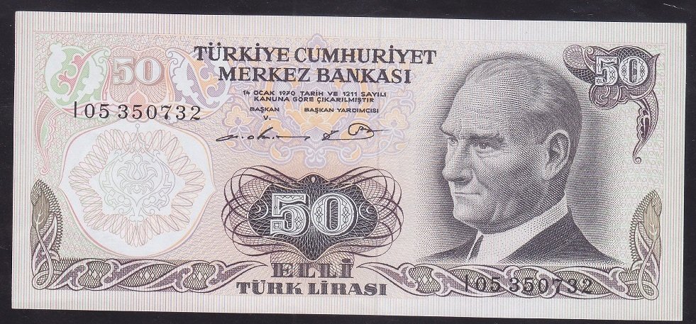 6.EMİSYON 1.TERTİP 50 LİRA I05 350732 ÇİL