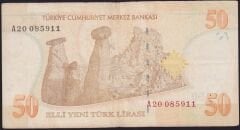 8.Emisyon 50 YTL A20 085911 Çok Temiz