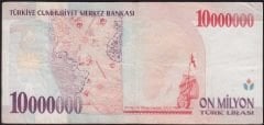 7.Emisyon 10 000 000 Lira B07 033515 Çok Temiz