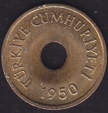 1950 Yılı 1 Kuruş Çilaltı Çil