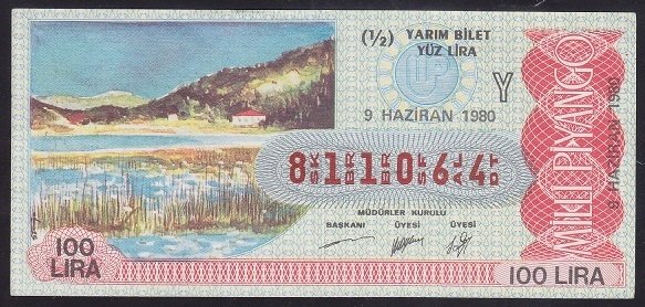 1980 9 HAZİRAN YARIM BİLET - Y SERİSİ