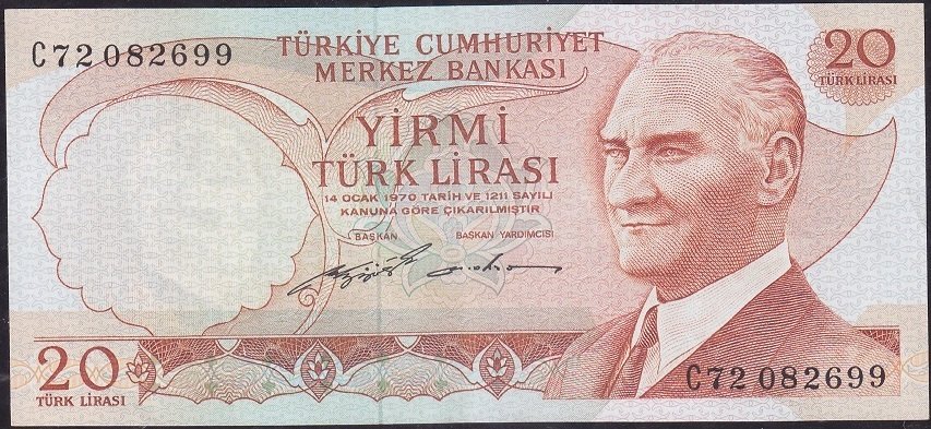 6.Emisyon 2.Tertip 20 Lira C72 082699 Ççt +