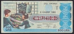 1983 9 KASIM TAM BİLET -T SERİSİ