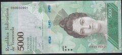 Venezuela 5000 Bolivares 2017 Çil Pick 97c