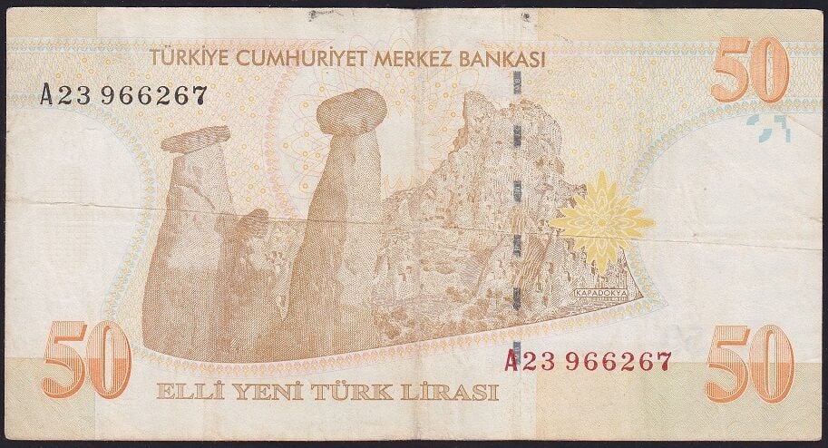 8.Emisyon 50 YTL A23 966267 Çok Temiz