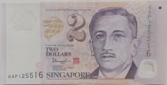 SİNGAPUR 2 DOLAR 2006 ÇİLALTI Pick46 POLYMER  eski kağıt para koleksiyon