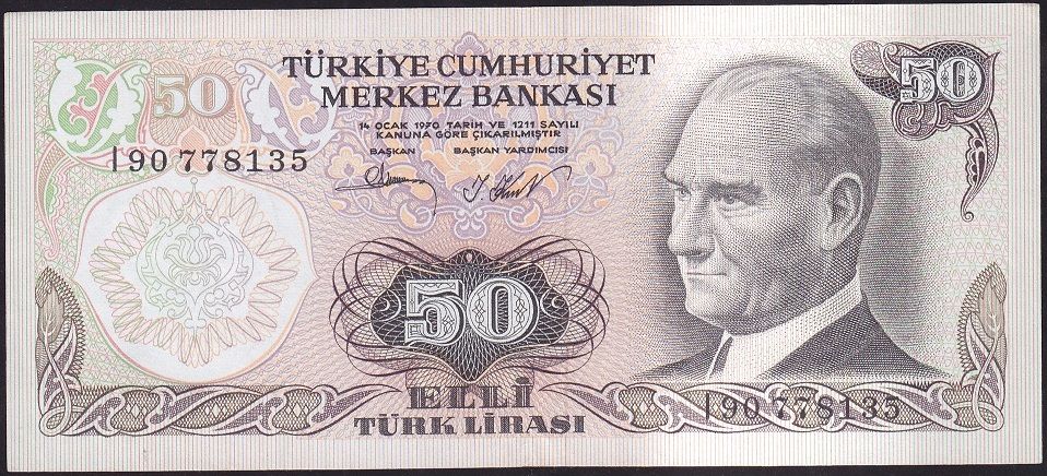 6.Emisyon 2.Tertip 50 Lira I90 778135 Çok Temiz+