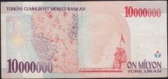 7.Emisyon 10 000 000 Lira B84 644792 Çok Temiz