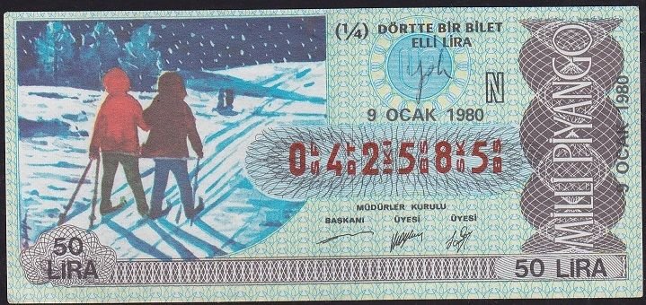 1980 9 Ocak Çeyrek Bilet - N Serisi