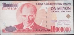 7.Emisyon 10 000 000 Lira B05 772470 Çok Temiz