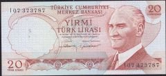 6.Emisyon 4.Tertip 20 Lira I07 373787 Çilaltı Çil