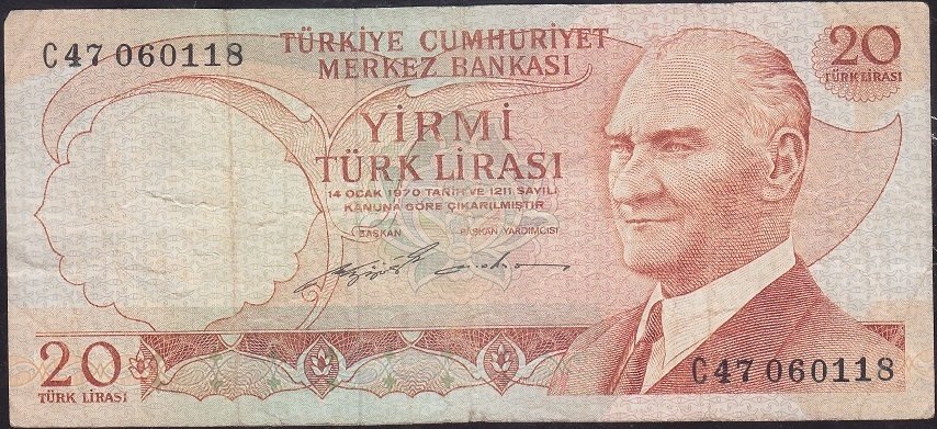 6.Emisyon 2.Tertip 20 Lira C47 060118 Çok Temiz