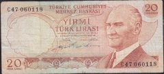6.Emisyon 2.Tertip 20 Lira C47 060118 Çok Temiz