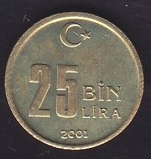2001 YILI 25000 LİRA ÇİLALTI ÇİL