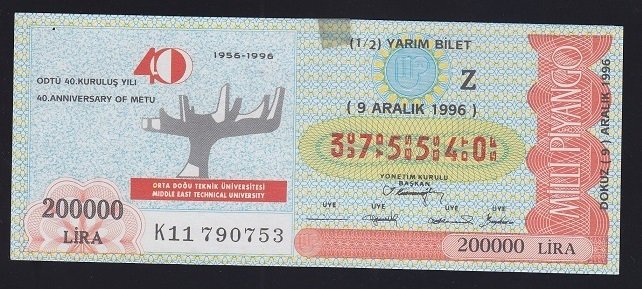 1996 9 ARALIK YARIM BİLET