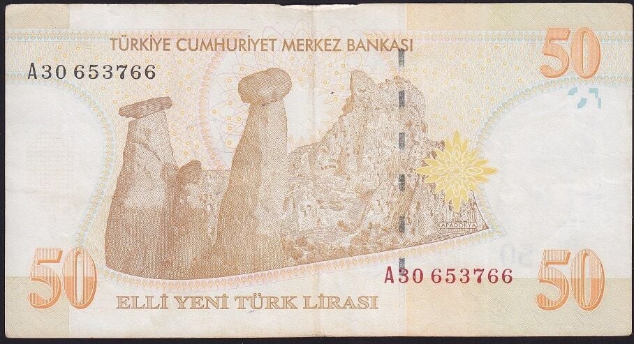 8.Emisyon 50 YTL A30 653766 Çok Temiz+