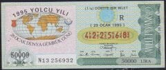 1995 29 Ocak Çeyrek Bilet - R Serisi