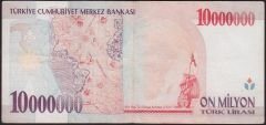 7.Emisyon 10 000 000 Lira B04 252449 Çok Temiz+