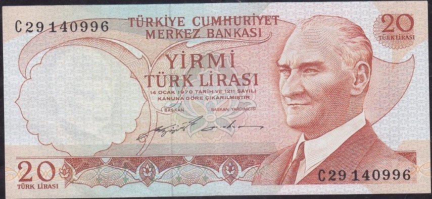 6.Emisyon 2.Tertip 20 Lira C29 140996 Ççt +