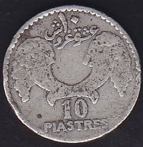 Lübnan 10 Piastre 1929 Gümüş