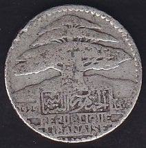 Lübnan 10 Piastre 1929 Gümüş