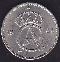 İsveç 25 Öre 1964