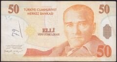 8.Emisyon 50 YTL A31 106445 Çok Temiz+