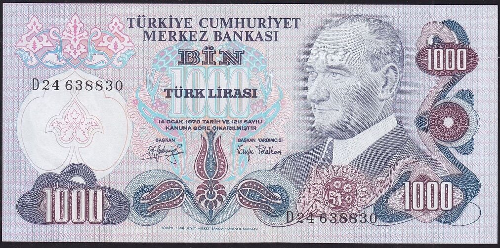 6.Emisyon 2.Tertip 1000 Lira D24 638830 Çilaltı Çil