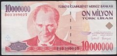 7.Emisyon 10 000 000 Lira B03 399027 Çok Temiz