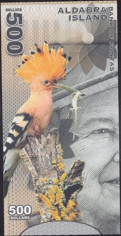 Aldabra Island 500 Dolar 2018 Çil Fantazi Para